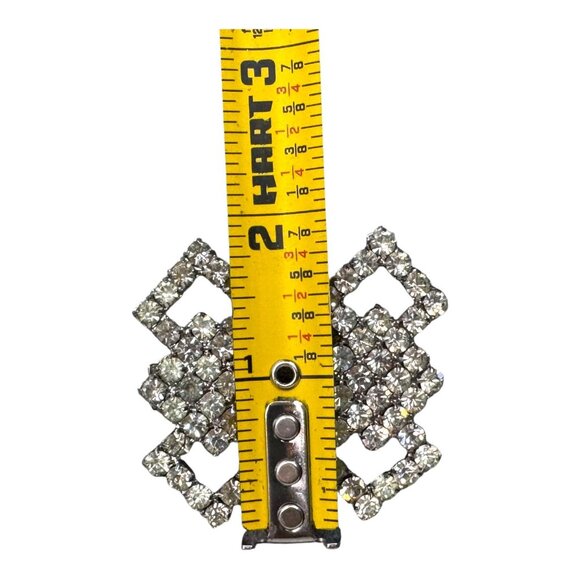 Bluette Vintage Rhinestone Shoe Clips Elegant Diamond Shape Bridal Accessory - Picture 6 of 6